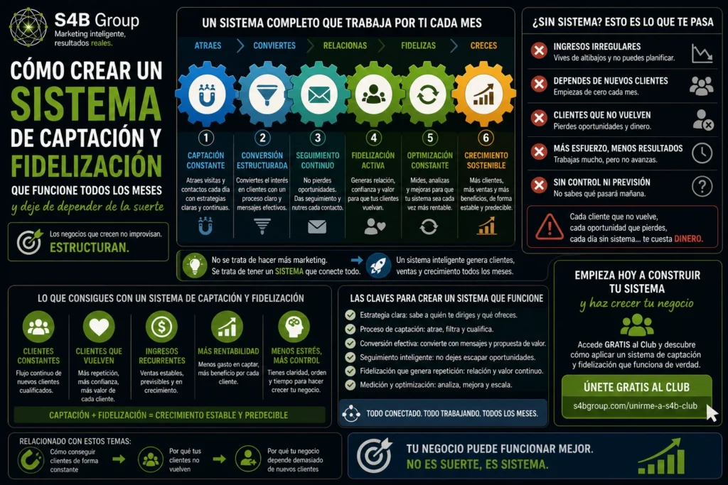 Sistema de captación y fidelización de clientes para generar ventas recurrentes, aumentar la rentabilidad y mantener un flujo constante de clientes durante todo el año.
