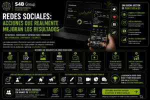 Acciones en redes sociales para mejorar resultados, aumentar el alcance, captar clientes potenciales y convertir seguidores en oportunidades reales de negocio.