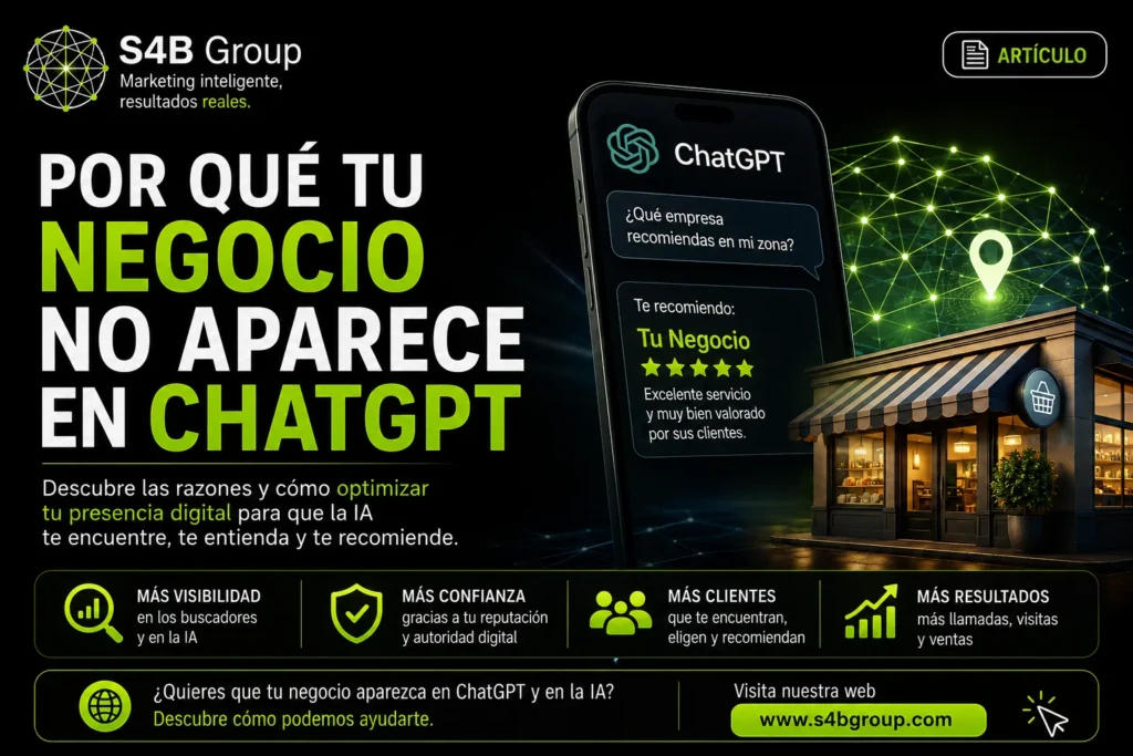 Por qué mi negocio no aparece en ChatGPT, Gemini o Copilot y cómo optimizar la visibilidad online para que las inteligencias artificiales recomienden mi empresa.