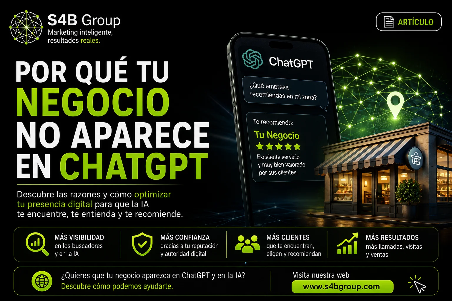 Por qué mi negocio no aparece en ChatGPT, Gemini o Copilot y cómo optimizar la visibilidad online para que las inteligencias artificiales recomienden mi empresa.