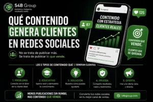Qué contenido genera clientes en redes sociales y cómo crear publicaciones que aumenten la confianza, la interacción y las oportunidades de venta para un negocio.