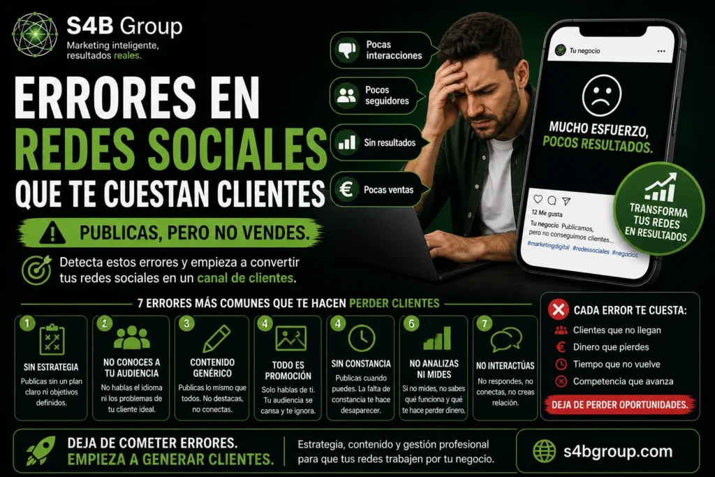 Errores en Redes Sociales para Negocios que te Hacen Perder Clientes