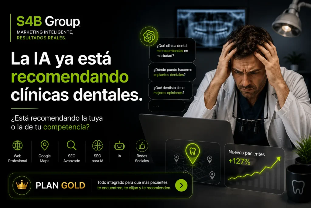 La Inteligencia Artificial recomienda clínicas dentales con mejor SEO local, Google Business Profile optimizado y presencia digital profesional.