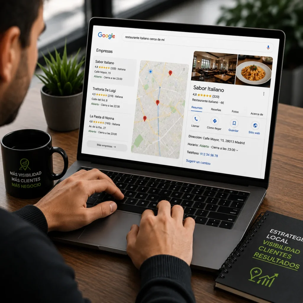 Posicionamiento local en Google Maps y Google Business Profile para negocios que buscan más visibilidad, más llamadas y más clientes en su zona.