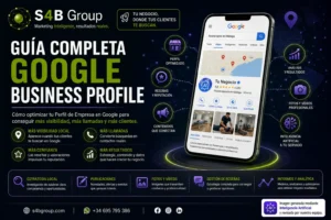Guía completa de Google Business Profile de S4B Group para optimizar el Perfil de Empresa en Google, mejorar la visibilidad local, conseguir más llamadas, reseñas y clientes mediante SEO local, contenidos, analítica e inteligencia artificial.