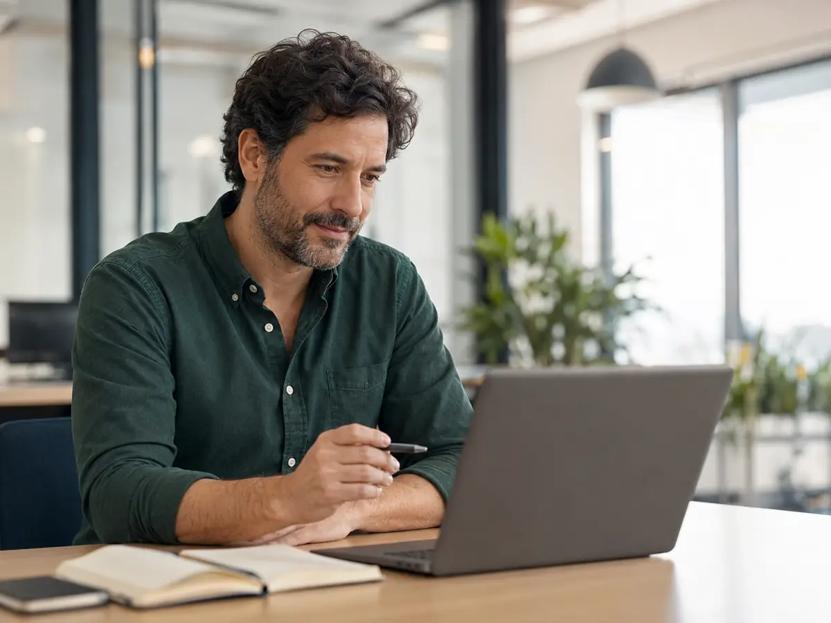 Colaborador profesional identificando oportunidades de marketing y crecimiento digital para sus clientes