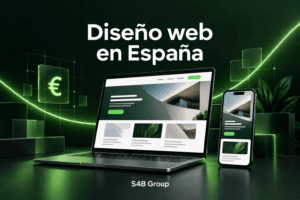 Diseño web en España: portátil y móvil con una web responsive de S4B Group